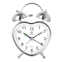 Merion fém ébresztőóra,quartz,ezüst szín (szív)