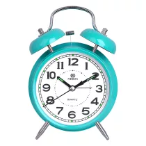 Merion fém ébresztőóra, quartz, kék szín, 4^