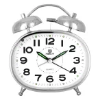 Merion fém ébresztőóra, quartz, ezüst szín