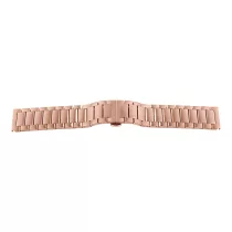   Acél karóra csat, tömör acél anyagú, pillangózáras, rózsaarany színű, 22mm