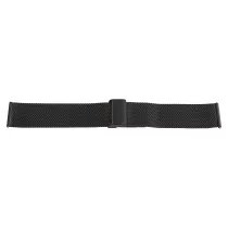   Karóra csat, acél, fonott (mesh) dizájn, fekete színű, 22mm