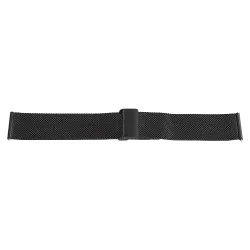   Karóra csat, acél, fonott (mesh) dizájn, fekete színű, 22mm