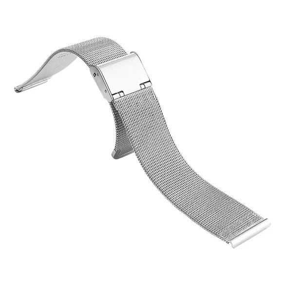 Karóra csat, acél, fonott (mesh) dizájn, ezüst színű, 18 mm