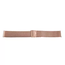   Karóra csat, acél, fonott (mesh) dizájn, rózsaarany színű, gyorskioldós, 20mm