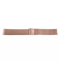   Karóra csat, acél, fonott (mesh) dizájn, rózsaarany színű, gyorskioldós, 20mm