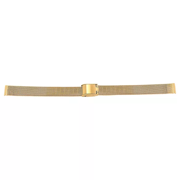Karóra csat, acél, fonott (mesh) dizájn, arany színű, 10 mm