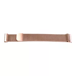   Karóra csat, acél, fonott (mesh) dizájn, gyorskioldós, mágneses zárral, rózsaarany színű, 20mm