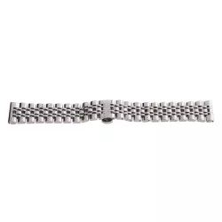 Karóra csat pillangózárral, acél, ezüst színű, 20 mm