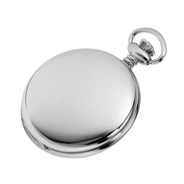 Tiko-Time zsebóra, ezüst színű magasfényű fémtok, fehér / arab számos számlap