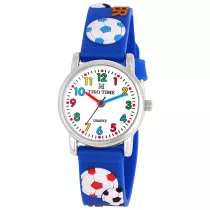   Tiko Time karóra gyerekeknek, quartz, 3D figurás kék alapon focilabdás szíj