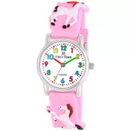   Tiko Time karóra gyerekeknek, quartz, 3D figurás rózsaszín alapon lovacskás szíj