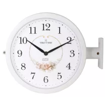   Tiko Time kétoldalas falióra, quartz, fehér tok, fehér számlap, sweep (halk járású)