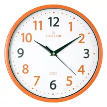   Tiko Time falióra, quartz, narancssárga színű tok, fehér számlap, sweep