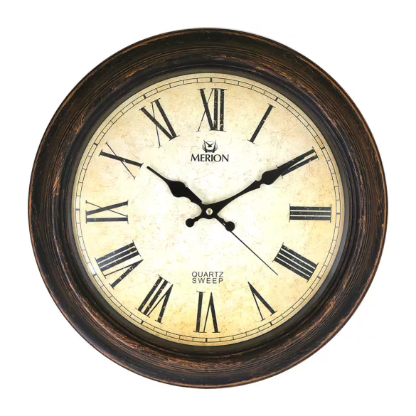 Merion falióra, quartz, bronz színű keret, antikolt jellegű számlap, sweep
