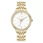   ASTRON 8064-9 női karóra, ékszeróra, arany színű nemesacél tok, arany színű nemesacél csat, fehér számlap, keményített ásványüveg, quartz szerkezet, WR 50M vízállóság