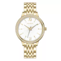   ASTRON 8064-9 női karóra, ékszeróra, arany színű nemesacél tok, arany színű nemesacél csat, fehér számlap, keményített ásványüveg, quartz szerkezet, WR 50M vízállóság