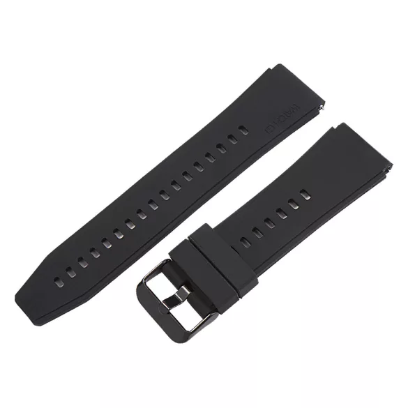 Műanyag okosóra szíj, gyorskioldós, fekete színű, normál hossz, 20mm