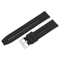  Műanyag okosóra szíj, gyorskioldós, fekete színű, normál hossz, 20mm