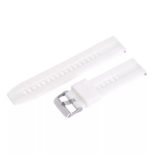 Műanyag okosóra szíj, gyorskioldós, fehér színű, normál hossz, 20mm