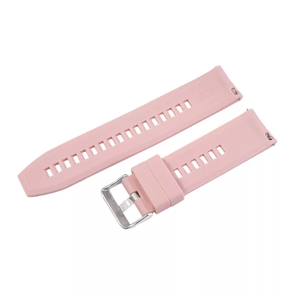 Műanyag okosóra szíj, gyorskioldós, rózsaszín színű, normál hossz, 22mm