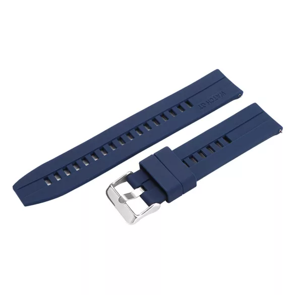 Műanyag okosóra szíj, gyorskioldós,kék színű, normál hossz, 20mm