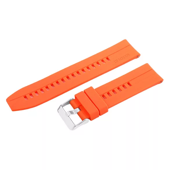Műanyag okosóra szíj, gyorskioldós, narancs színű, normál hossz, 22mm