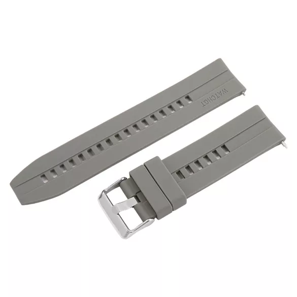 Műanyag okosóra szíj, gyorskioldós, szürke színű, normál hossz, 22mm