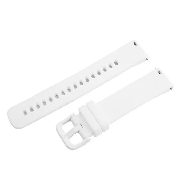 Műanyag okosóra szíj, gyorskioldós, fehér színű, normál hossz, 20mm