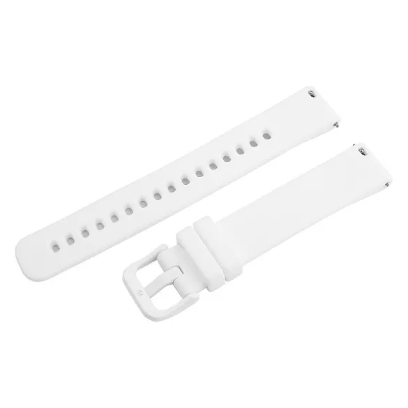 Műanyag okosóra szíj, gyorskioldós, fehér színű, normál hossz, 16mm