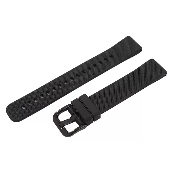 Műanyag okosóra szíj, gyorskioldós, fekete színű, normál hossz, 16mm