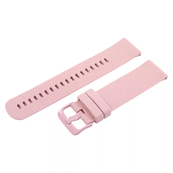 Műanyag okosóra szíj, gyorskioldós, rózsaszín színű, normál hossz, 22mm