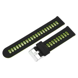   Műanyag okosóra szíj, gyorskioldós, fekete/zöld színű, normál hossz, 22mm