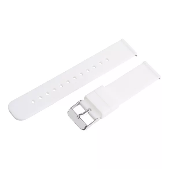 Műanyag okosóra szíj, gyorskioldós, fehér színű, normál hossz, 20mm