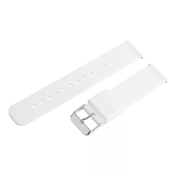 Műanyag okosóra szíj, gyorskioldós, fehér színű, normál hossz, 18mm