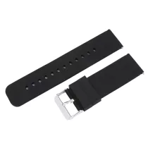   Műanyag okosóra szíj, gyorskioldós, fekete színű, normál hossz, 24mm