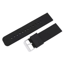   Műanyag okosóra szíj, gyorskioldós, fekete színű, normál hossz, 24mm