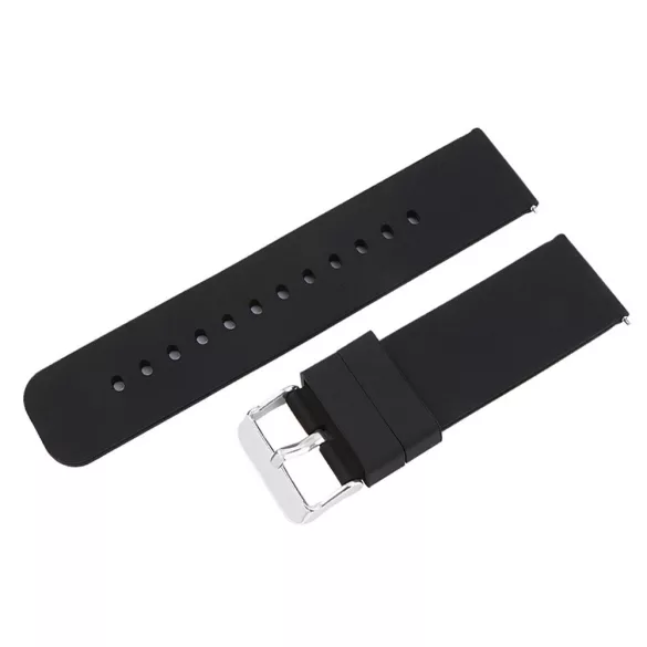 Műanyag okosóra szíj, gyorskioldós, fekete színű, normál hossz, 24mm