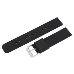   Műanyag okosóra szíj, gyorskioldós, fekete színű, normál hossz, 18mm