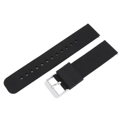   Műanyag okosóra szíj, gyorskioldós, fekete színű, normál hossz, 22mm