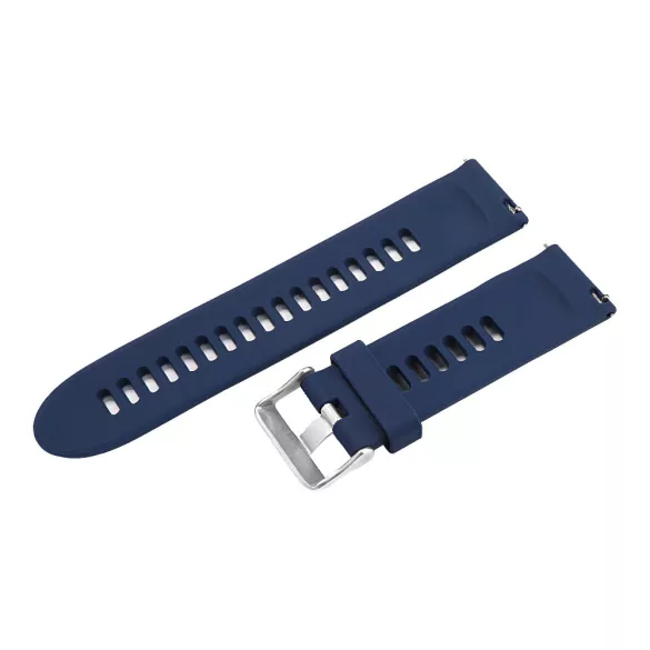 Műanyag okosóra szíj, gyorskioldós, kék színű, normál hossz, 22mm