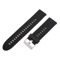   Műanyag okosóra szíj, gyorskioldós, fekete színű, normál hossz, 22mm