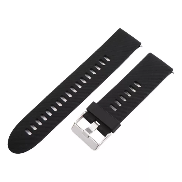Műanyag okosóra szíj, gyorskioldós, fekete színű, normál hossz, 22mm