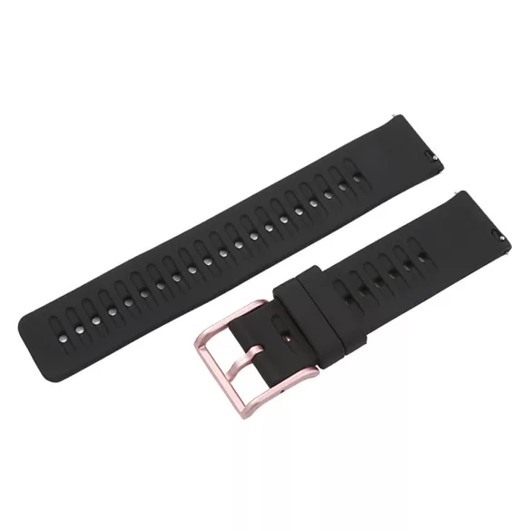 Műanyag okosóra szíj, gyorskioldós, fekete színű, normál hossz, 22mm
