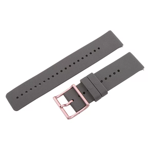 Műanyag okosóra szíj, gyorskioldós, szürke színű, normál hossz, 22mm