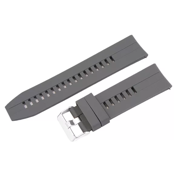 Műanyag okosóra szíj, gyorskioldós, szürke színű, normál hossz, 24 mm