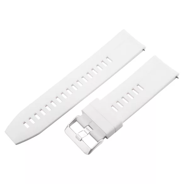 Műanyag okosóra szíj, gyorskioldós, fehér színű, normál hossz, 24 mm
