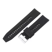   Műanyag okosóra szíj, gyorskioldós, fekete színű, normál hossz, 24 mm