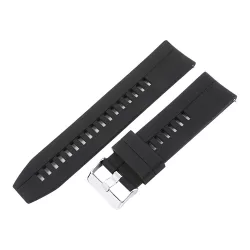   Műanyag okosóra szíj, gyorskioldós, fekete színű, normál hossz, 24 mm
