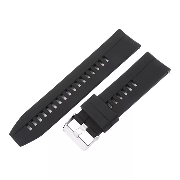 Műanyag okosóra szíj, gyorskioldós, fekete színű, normál hossz, 24 mm