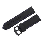 Műanyag szíj, fekete színű, 26 mm (kék varrással)